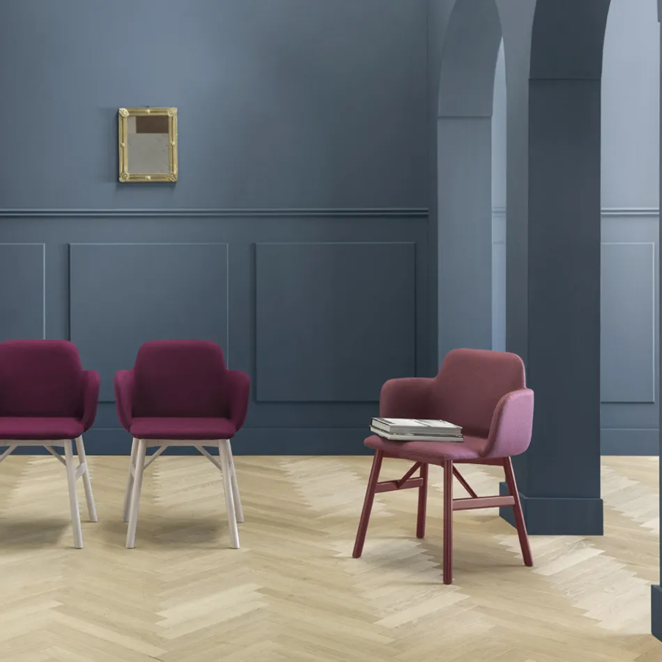 Poltrona de Alta Qualidade com Assento em Veludo ou Tecido Fabricado na Itália - Molde Viadurini