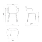 Poltrona de alta qualidade em couro e metal pintado fabricada na Itália - Molde Viadurini