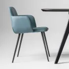 Poltrona de alta qualidade em couro e metal pintado fabricada na Itália - Molde Viadurini