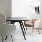 Poltrona de alta qualidade em tecido com base metálica fabricada na Itália - Bergen Viadurini