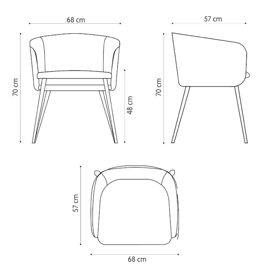 Poltrona de alta qualidade em tecido com base metálica fabricada na Itália - Bergen Viadurini