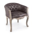 Poltrona de design clássico em madeira e assento com efeito de couro ecológico - Katen