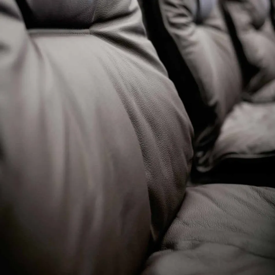 Poltrona de couro design direcional made in Italy Gemma Viadurini