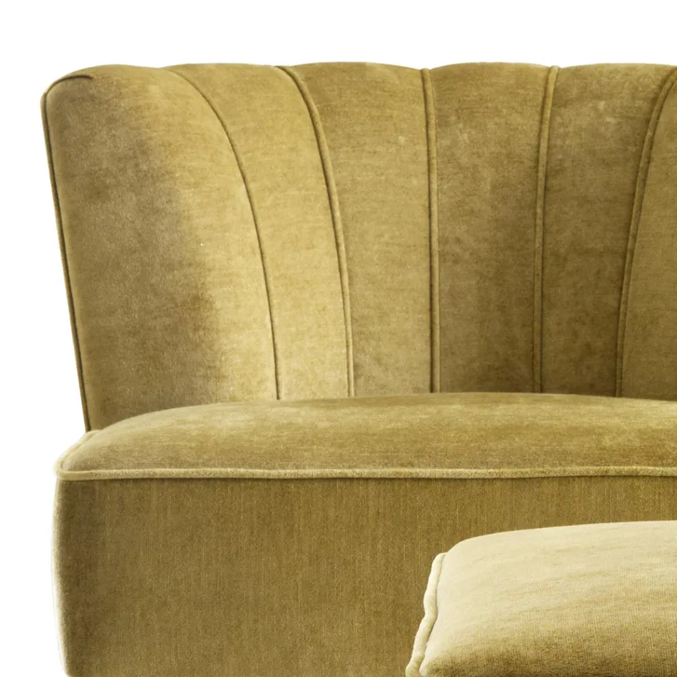 Poltrona de design em tecido acolchoado Grilli Kipling made in Italy Viadurini