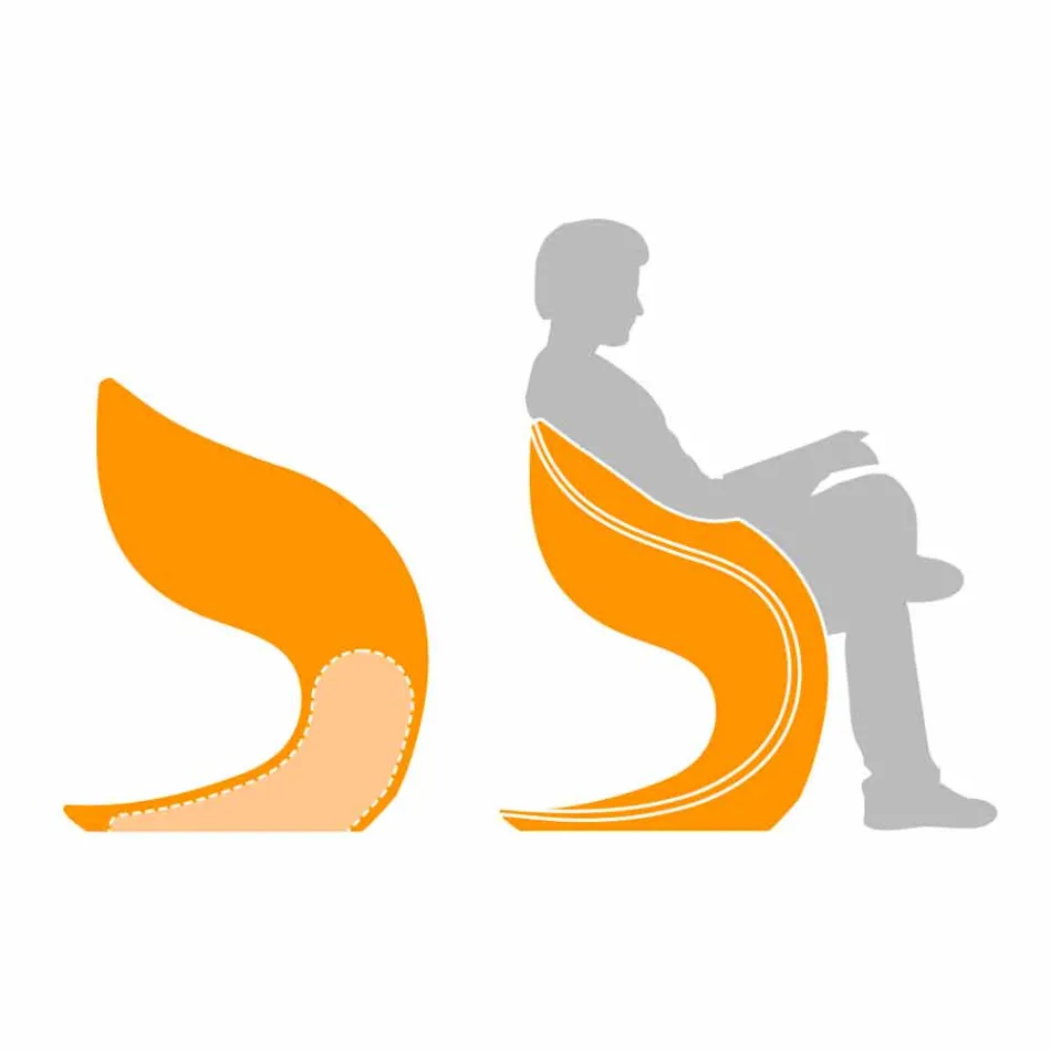 Poltrona com Design Interno ou Externo em Polietileno Branco - Petra by Myyour Viadurini