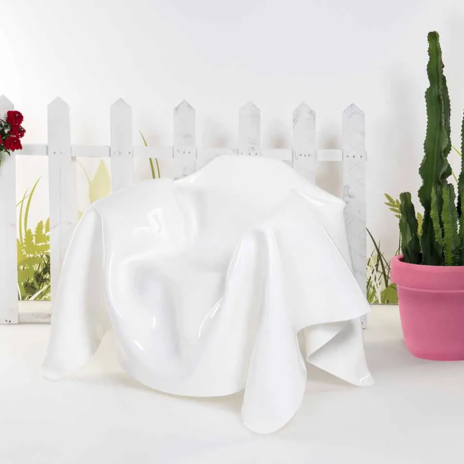 Poltrona design moderno em plexiglass branco Paris, fabricado na Itália Viadurini