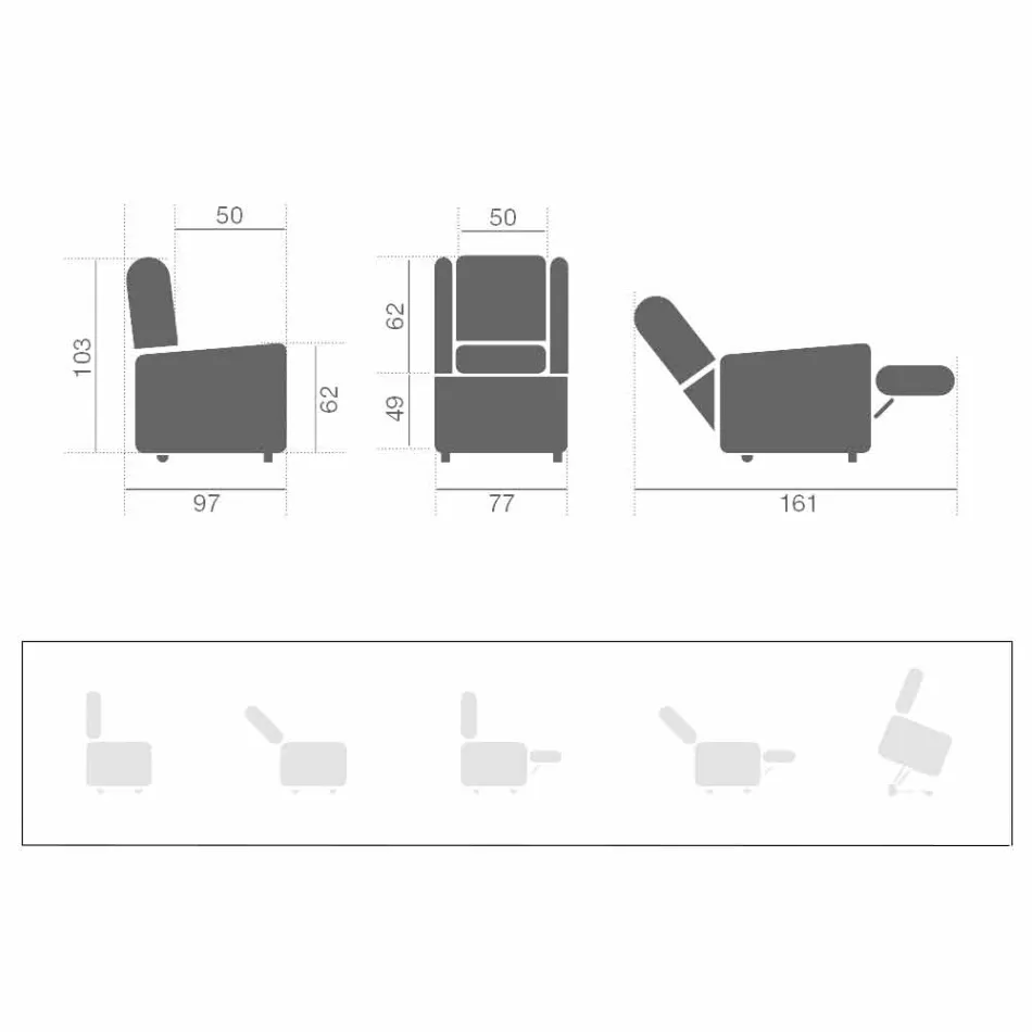 Poltrona de qualidade com 2 motores feitos na Itália - Daphne Viadurini