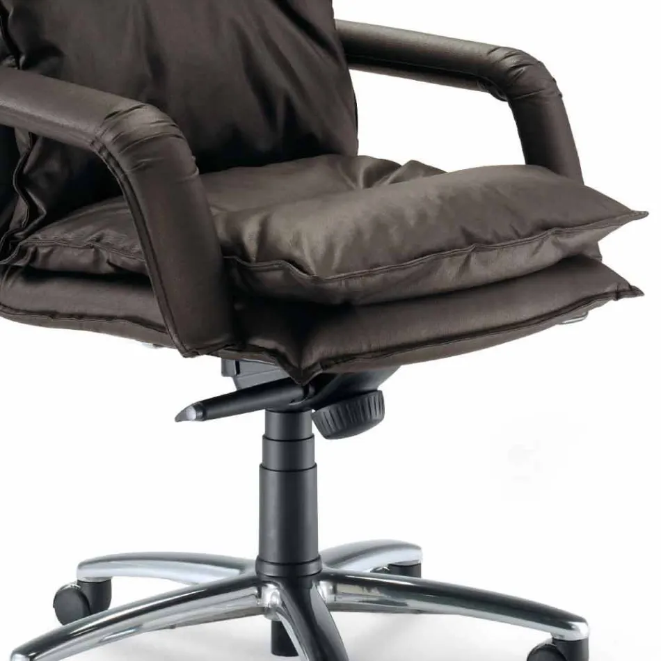 Poltrona contemporânea de escritório executivo em couro sintético Gemma Viadurini