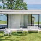 Poltrona de balanço de jardim em madeira maciça e tecido - Smart por Varaschin Viadurini