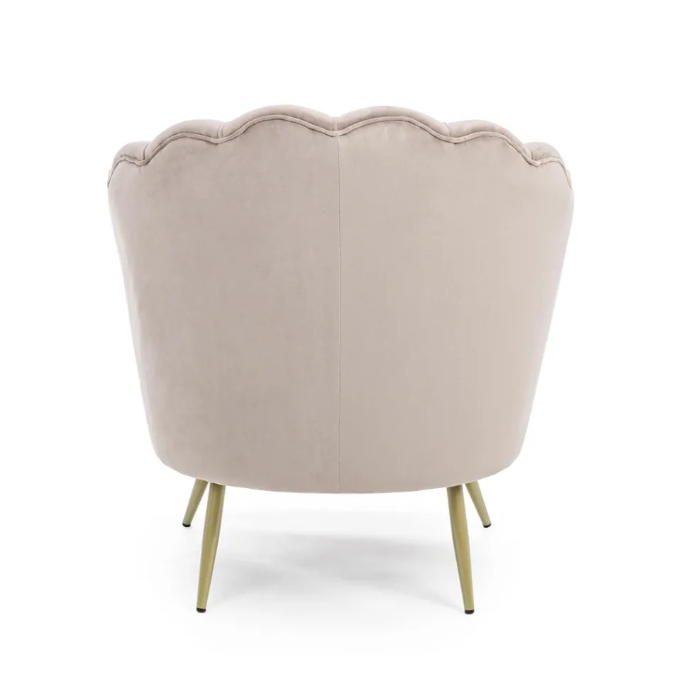 Poltrona estofada elegante para sala de estar com efeito de veludo 3 acabamentos - Geppy Viadurini