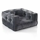 Poltrona Lounge étnica em tecido de retalhos e veludo - fibra Viadurini