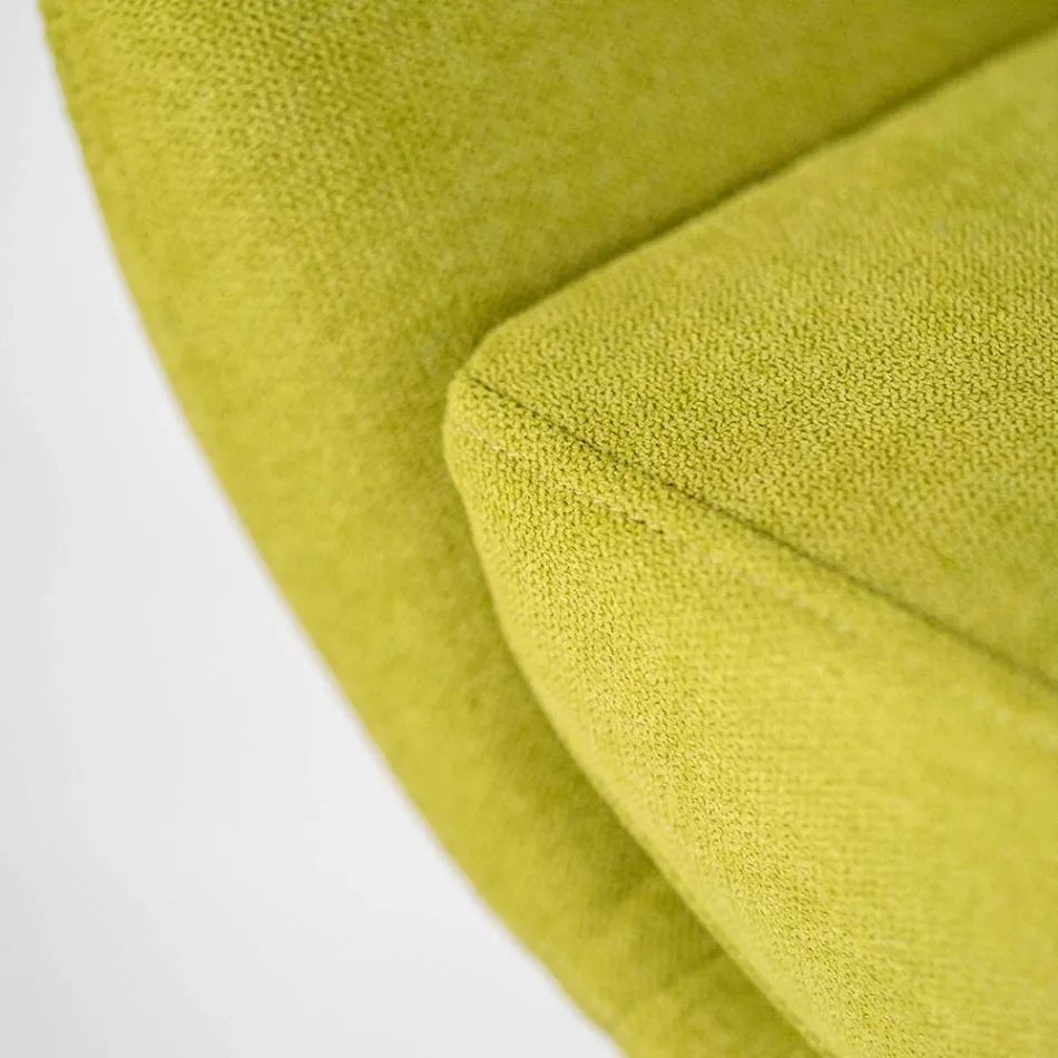 Poltrona Giratória com Base Metálica e Assento em Tecido - Sereno Viadurini