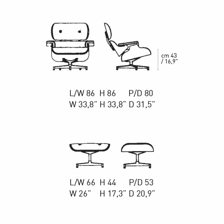 Poltrona giratória revestida em couro com apoio para os pés Made in Italy - Maestrale Viadurini