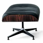 Poltrona giratória revestida em couro com apoio para os pés Made in Italy - Maestrale Viadurini