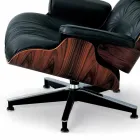 Poltrona giratória revestida em couro com apoio para os pés Made in Italy - Maestrale Viadurini