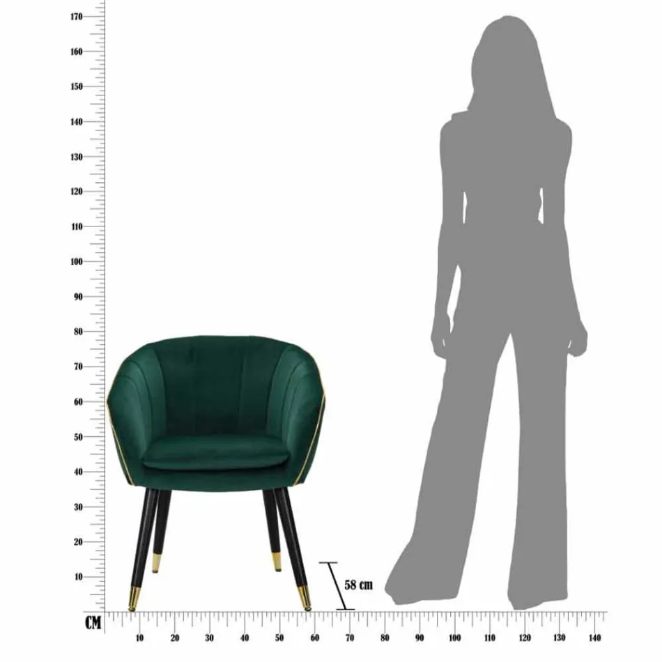 Poltrona Estofada em Madeira e Tecido de Design Moderno - Maddy Viadurini