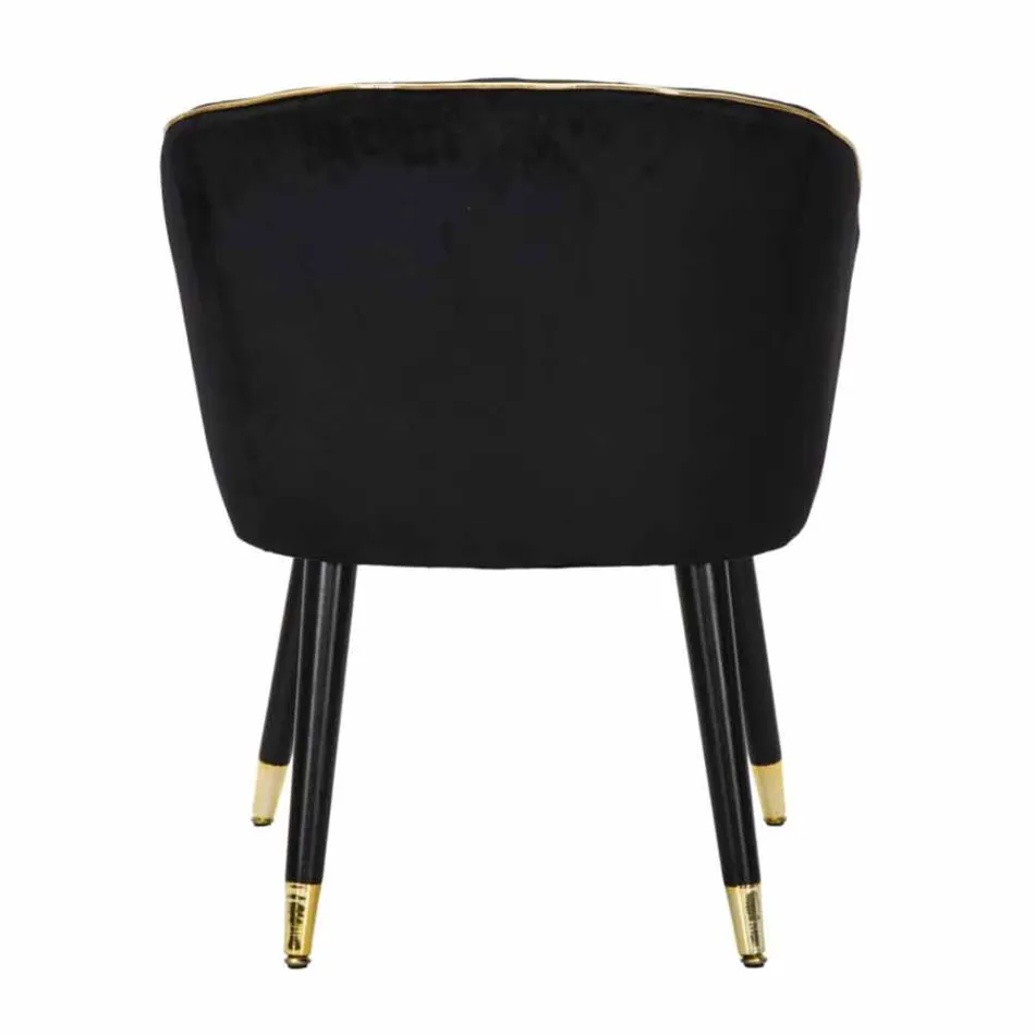 Poltrona Estofada em Madeira e Tecido de Design Moderno - Maddy Viadurini