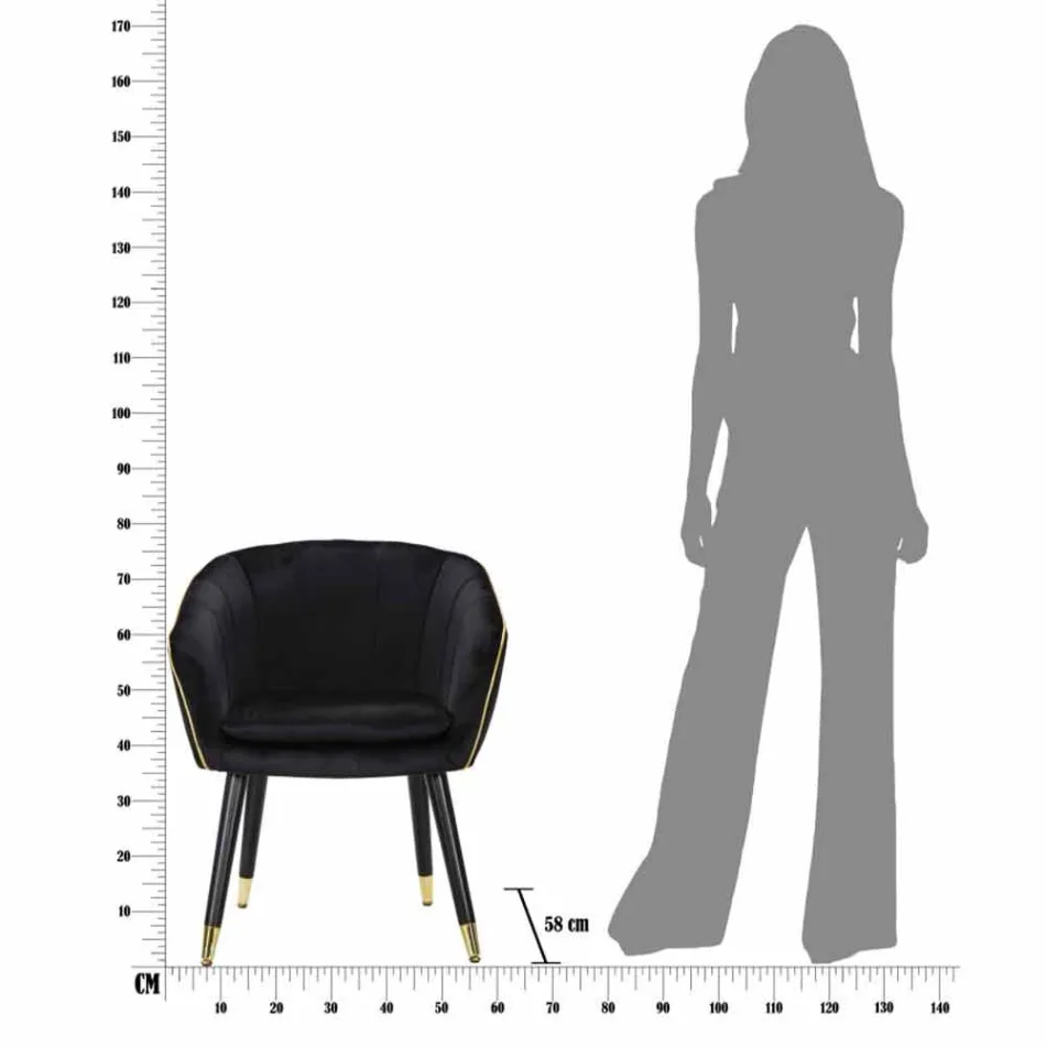 Poltrona Estofada em Madeira e Tecido de Design Moderno - Maddy Viadurini