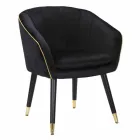 Poltrona Estofada em Madeira e Tecido de Design Moderno - Maddy Viadurini