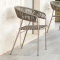Poltrona de Jardim Empilhável em Aço e Corda Made in Italy 2 Peças - Ragnar