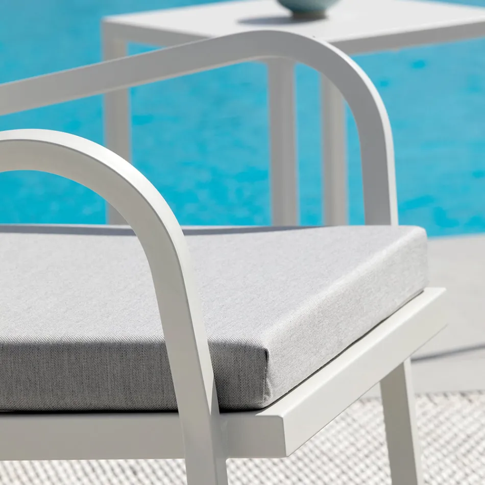 Poltrona de jardim empilhável em aço fabricado na Itália 2 peças - Aberdeen Viadurini