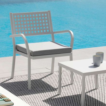 Poltrona de jardim empilhável em aço fabricado na Itália 2 peças - Aberdeen Viadurini