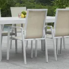 Cadeira de jardim empilhável em Textilene e alumínio - Foglio Viadurini