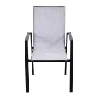 Cadeira de jardim empilhável em Textilene e alumínio - Foglio Viadurini