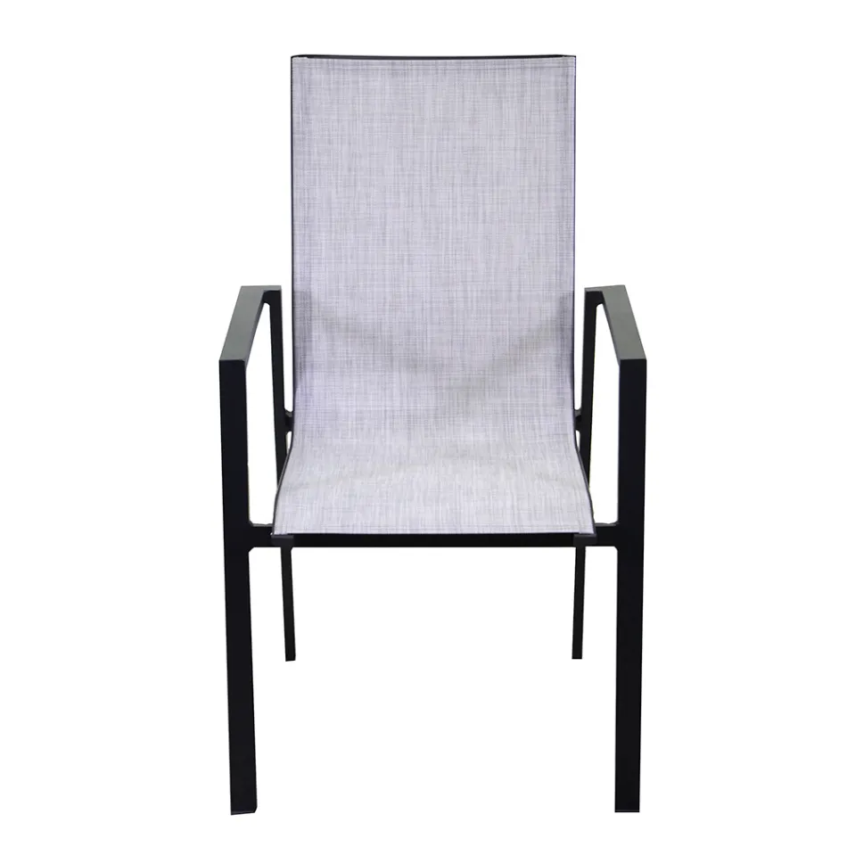 Cadeira de jardim empilhável em Textilene e alumínio - Foglio Viadurini