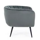 Poltrona em Steel and Grey ou Blue Velvet Scandinavian Design - Hilary Viadurini