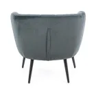 Poltrona em Steel and Grey ou Blue Velvet Scandinavian Design - Hilary Viadurini
