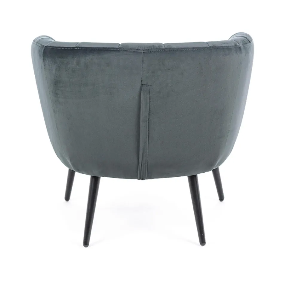 Poltrona em Steel and Grey ou Blue Velvet Scandinavian Design - Hilary Viadurini