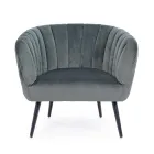 Poltrona em Steel and Grey ou Blue Velvet Scandinavian Design - Hilary Viadurini