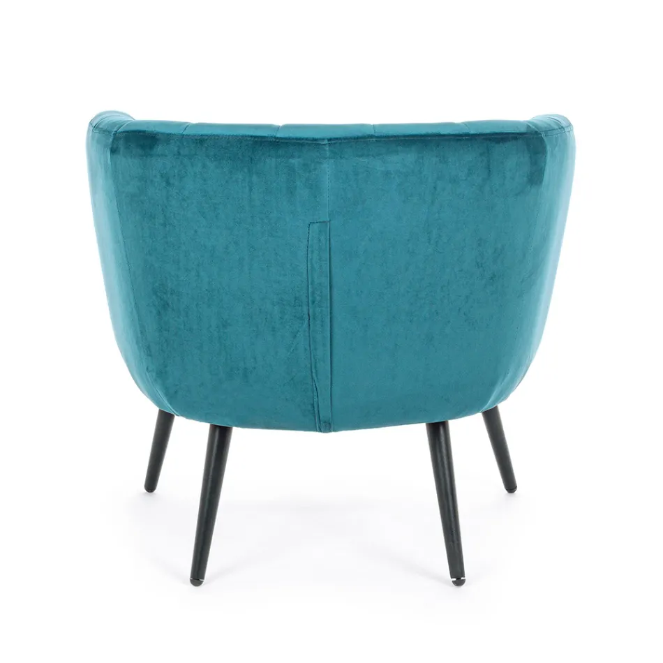 Poltrona em Steel and Grey ou Blue Velvet Scandinavian Design - Hilary Viadurini