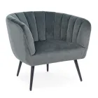 Poltrona em Steel and Grey ou Blue Velvet Scandinavian Design - Hilary Viadurini