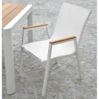 Cadeirão em alumínio e textilene com braços em polywood - Diário Viadurini