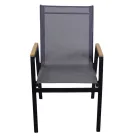 Cadeirão em alumínio e textilene com braços em polywood - Diário Viadurini