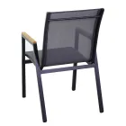 Cadeirão em alumínio e textilene com braços em polywood - Diário Viadurini