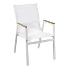 Cadeirão em alumínio e textilene com braços em polywood - Diário Viadurini