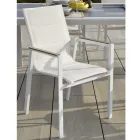 Poltrona em Alumínio e Textilene com Inserção nos Apoios de Braços em HPL - Righello Viadurini