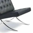 Poltrona de couro ecológico com botões e moldura cromada Morella Viadurini