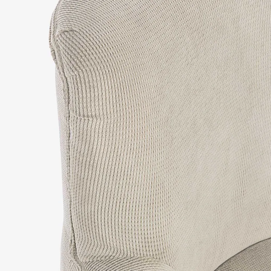 Poltrona em madeira de pinho e assento com efeito de veludo Coste 4 acabamentos - Molly Viadurini