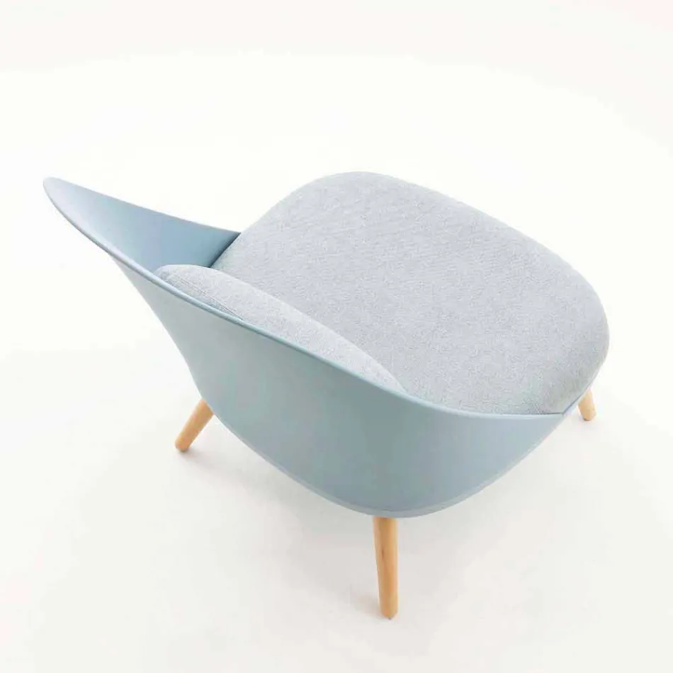 Poltrona em madeira, tecido e polipropileno moderno feito em Itália Perugia Viadurini