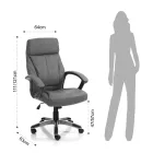 Poltrona em Couro Sintético Efeito Envelhecido - Ródio Viadurini