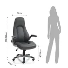 Poltrona em Couro Sintético Cinza com Efeito Envelhecido - Renio Viadurini