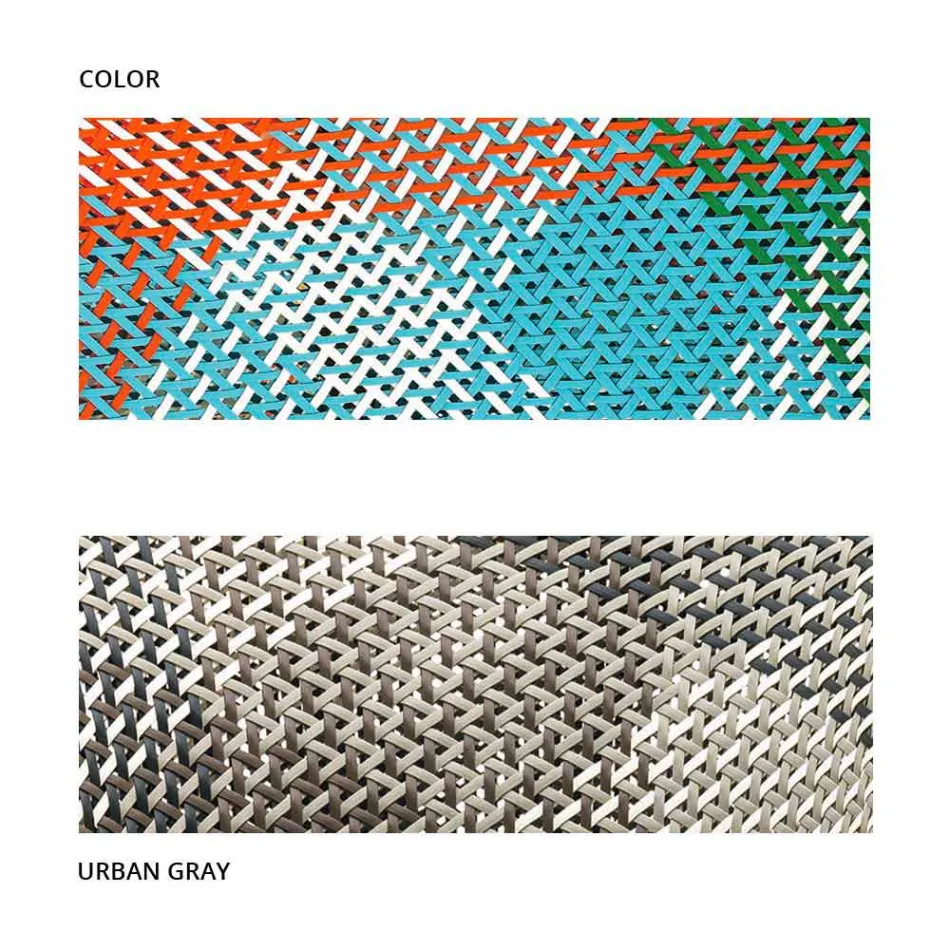 Poltrona estofada para sala de estar ao ar livre, em fibra sintética - Maat by Varaschin Viadurini