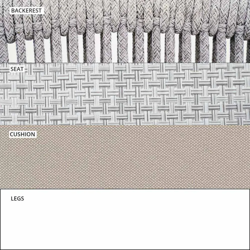 Poltrona de jardim Lounge tecido estofado e alumínio - Smart by Varaschin Viadurini