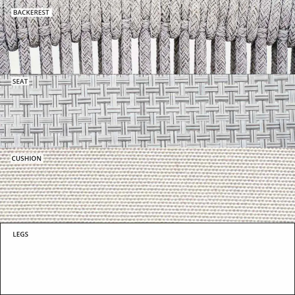 Poltrona de jardim Lounge tecido estofado e alumínio - Smart by Varaschin Viadurini