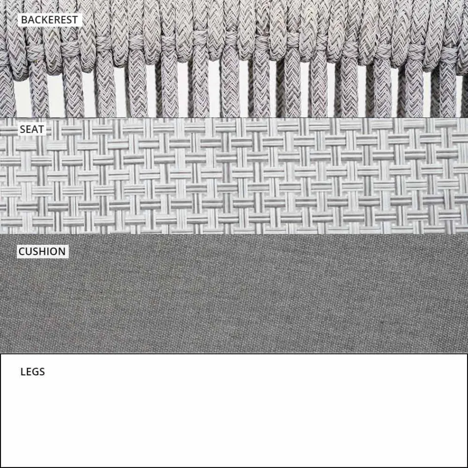 Poltrona de jardim Lounge tecido estofado e alumínio - Smart by Varaschin Viadurini