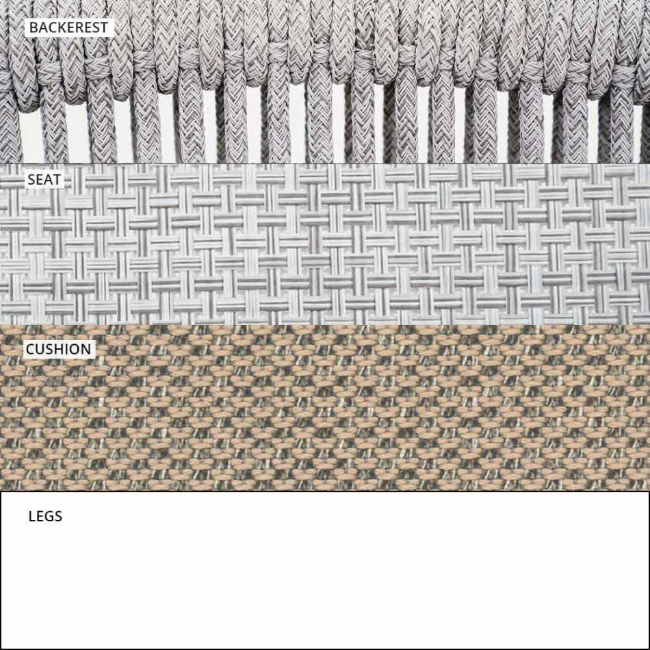 Poltrona de jardim Lounge tecido estofado e alumínio - Smart by Varaschin Viadurini